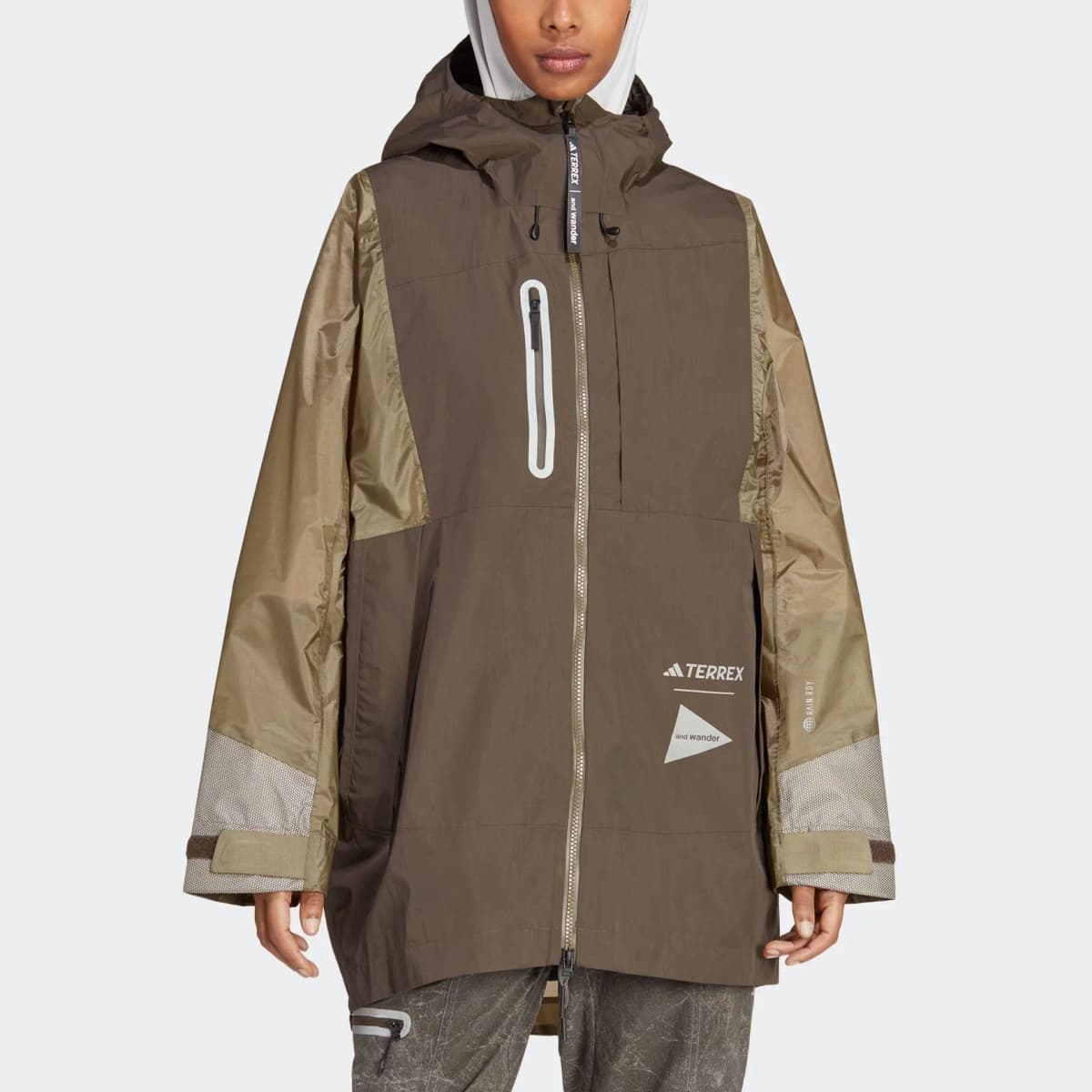 And Wander X Adidas TERREX X And Wander Windbreaker Jackets Women's Dark Olive Green 3