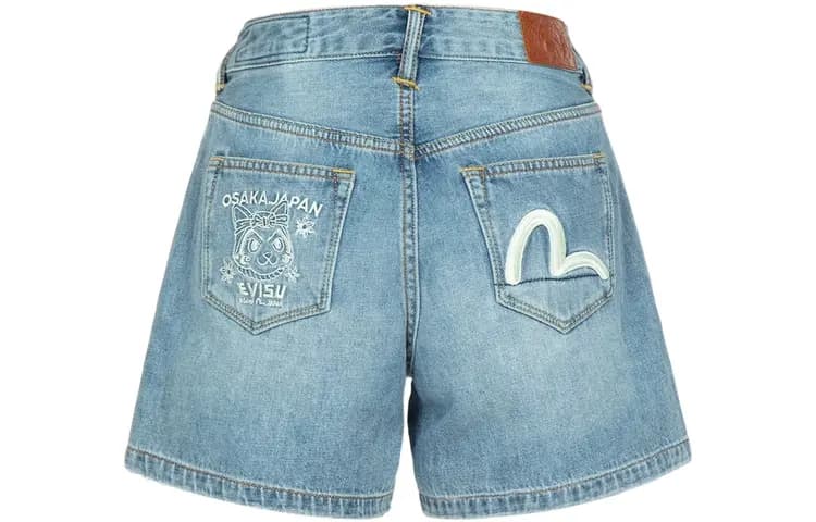 EVISU Denim Şort Qadın Mavi 2