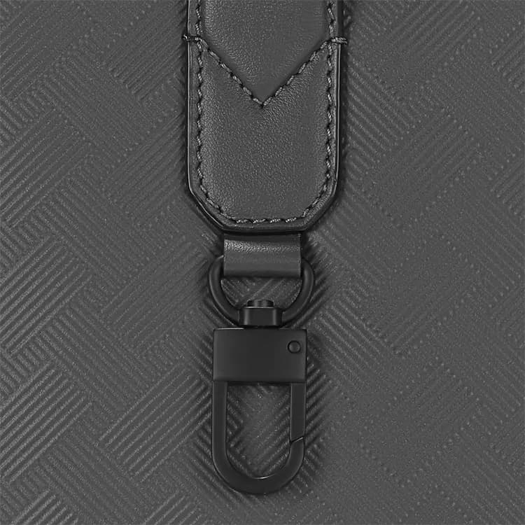 MONTBLANC Cow Leather Card Holder Men's Elegant Gray 5