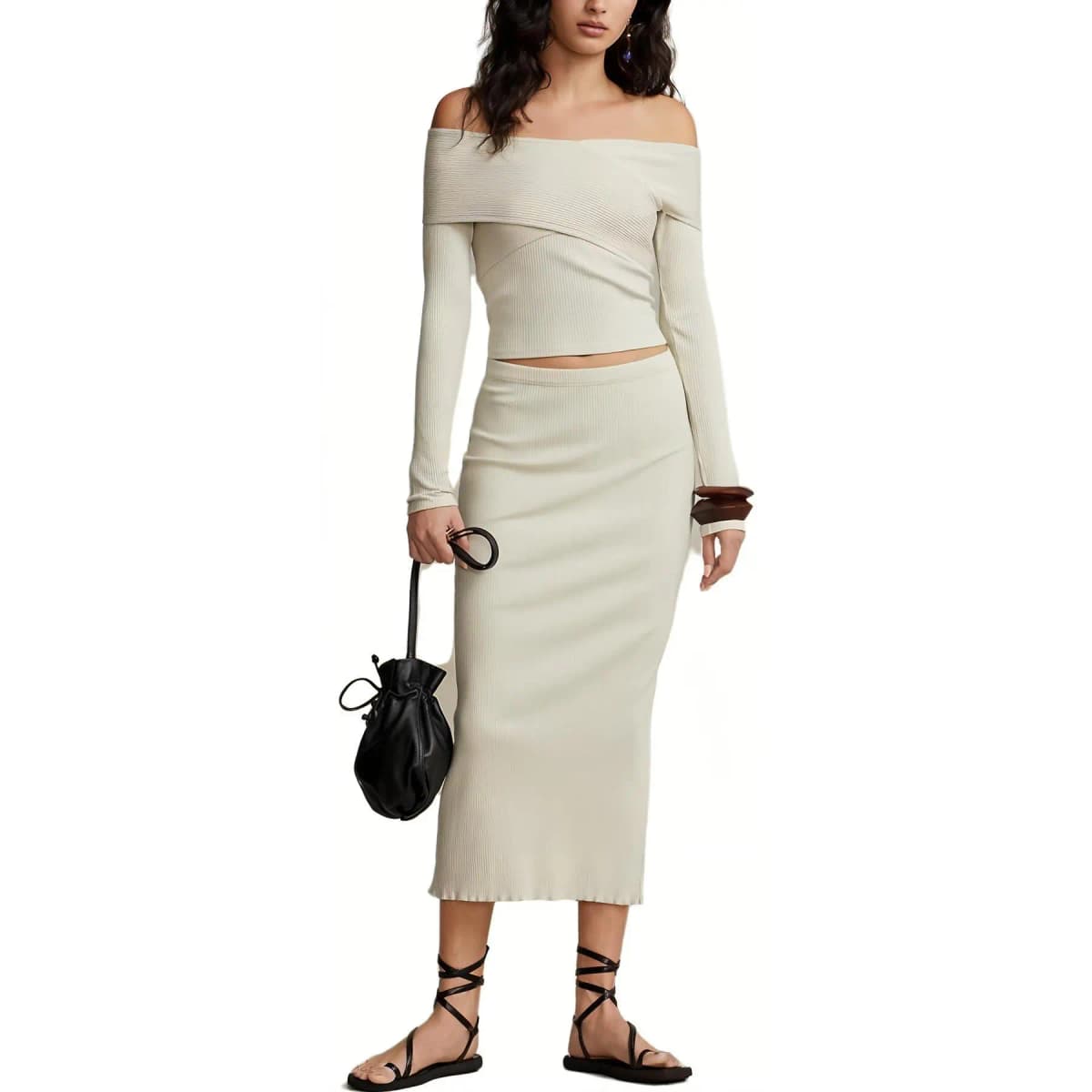 Polo Ralph Lauren SS23 Midi Ətək Qadın Ağ 5