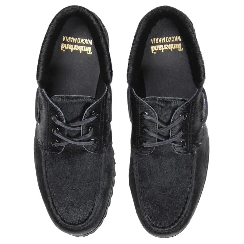 Timberland × WACKO MARIA 3-Eye Kişi Boat Ayaqqabısı Qara 3