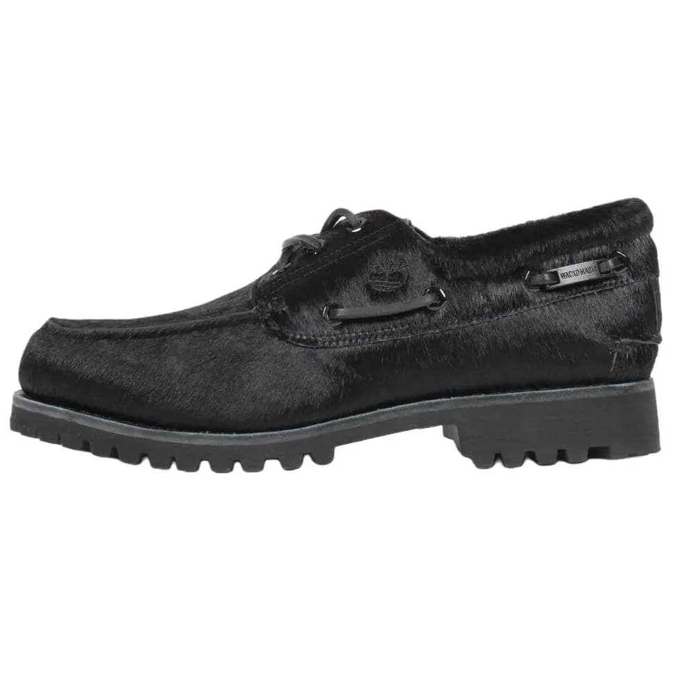 Timberland × WACKO MARIA 3-Eye Kişi Boat Ayaqqabısı Qara