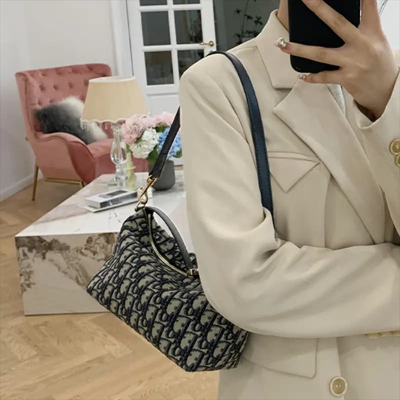 Lan Bao Fan Cow Leather Bag Accessory Women's Dark Blue 4