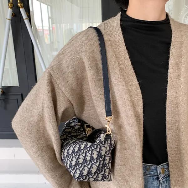 Lan Bao Fan Cow Leather Bag Accessory Women's Dark Blue 3