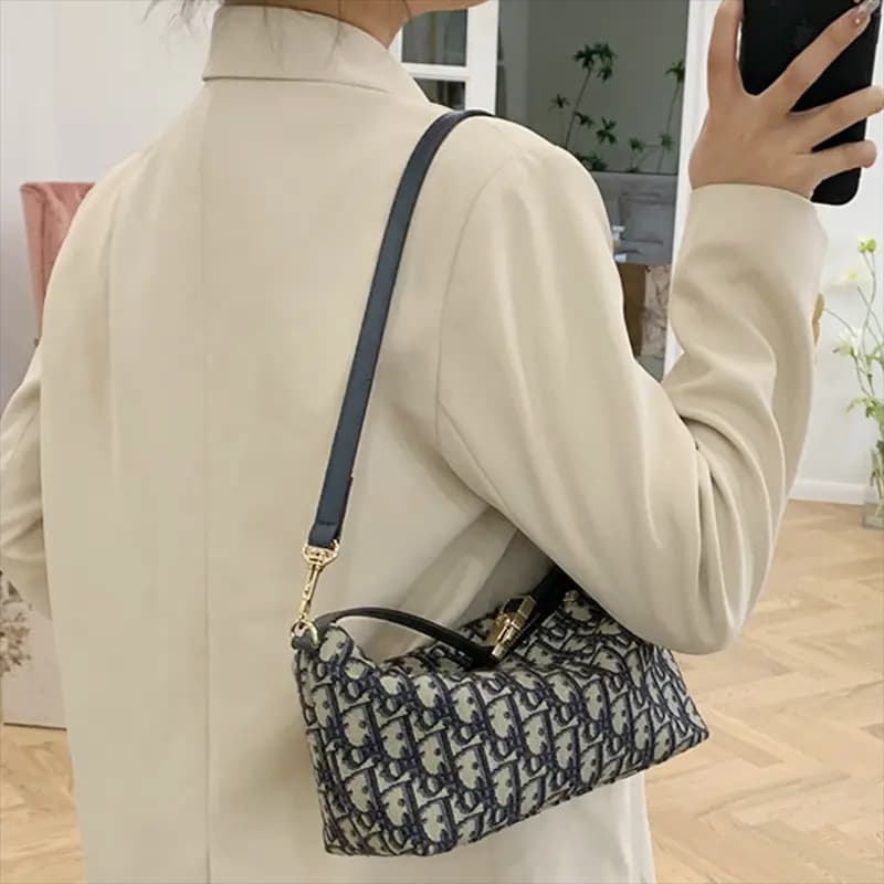 Lan Bao Fan Cow Leather Bag Accessory Women's Dark Blue 6