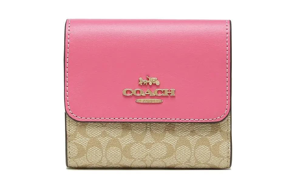 COACH Qadın Pulqabı Xaki/Çəhrayı