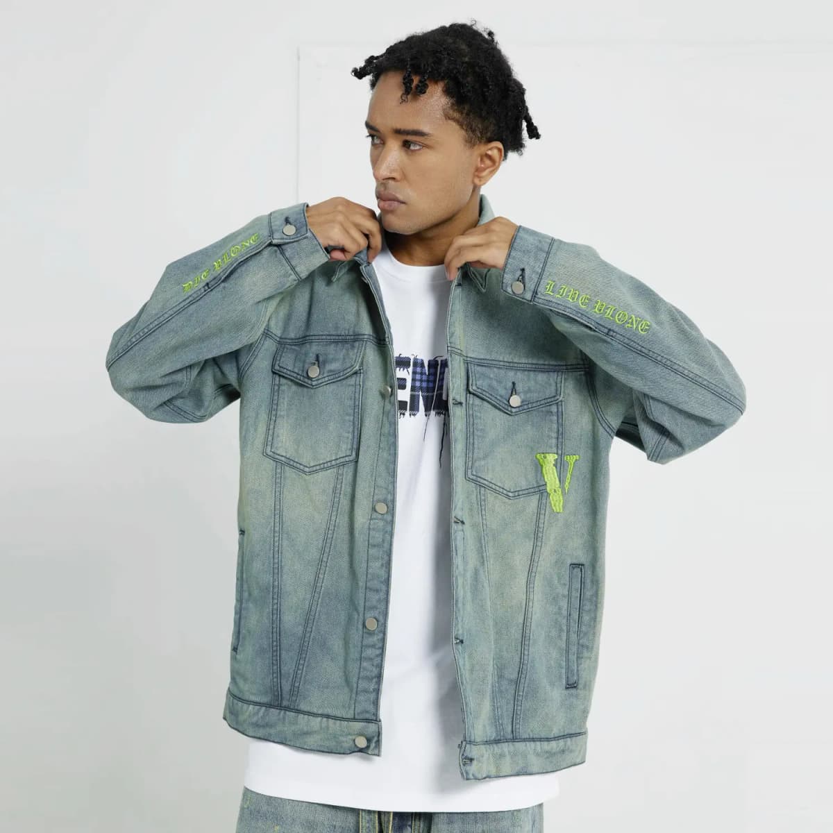 VLONE Denim Pencəyi Unisex 11