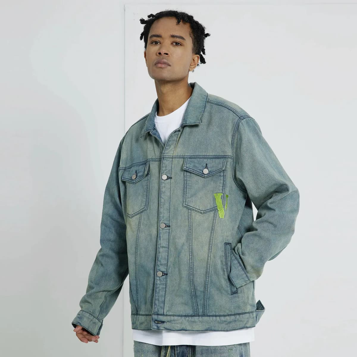 VLONE Denim Pencəyi Unisex 13