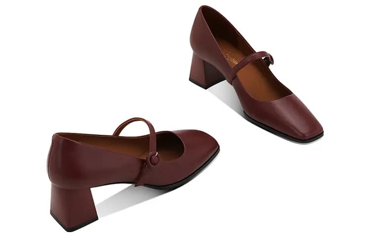 JESSICA SOPHIA Block Heel High Heels 5.5cm Women's 2