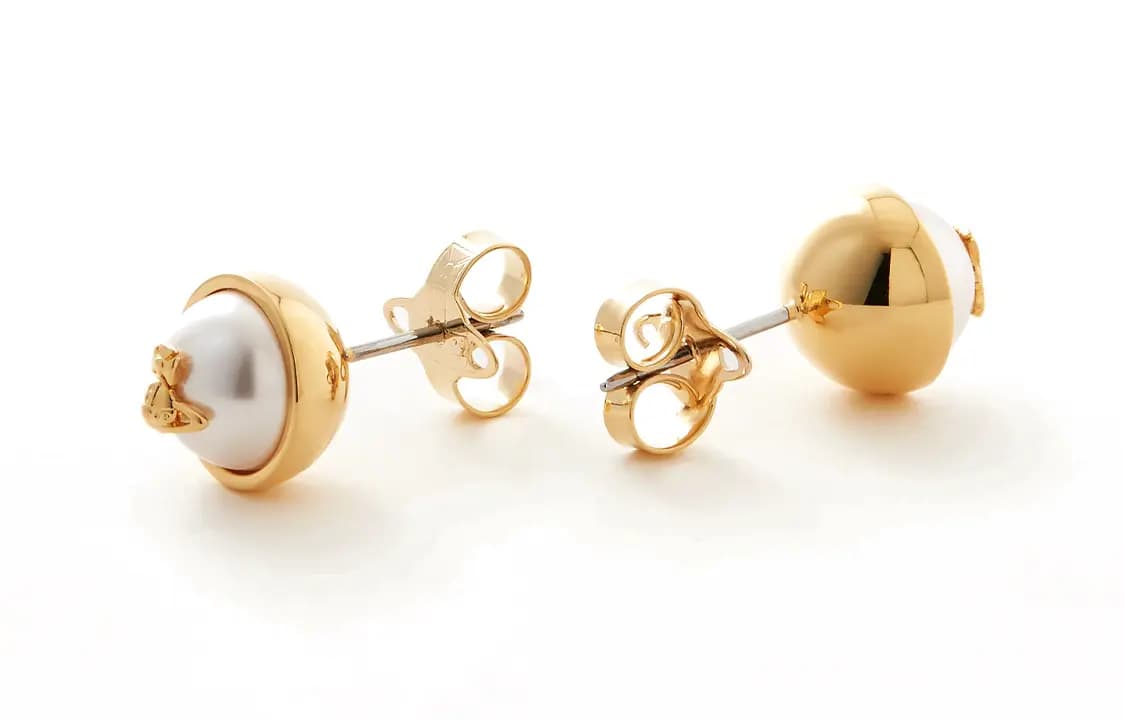 Vivienne Westwood Vintage Design Stud Earrings Women's Gold 2
