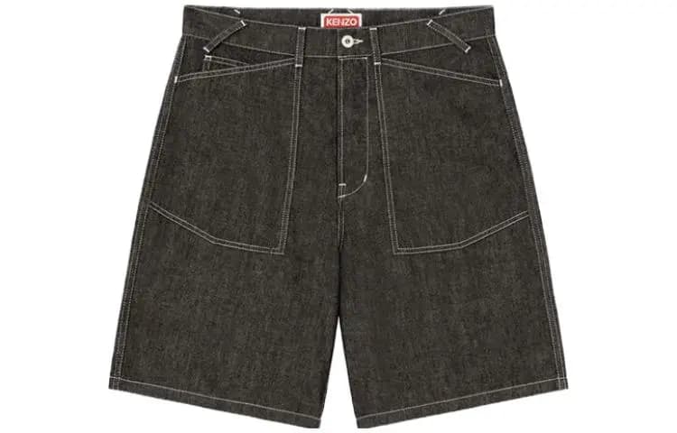 KENZO Denim Shorts Men's Black Gray Color