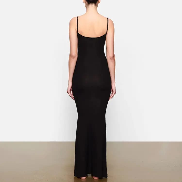 Skims Soft Lounge Long Slip Dress Onyx 2