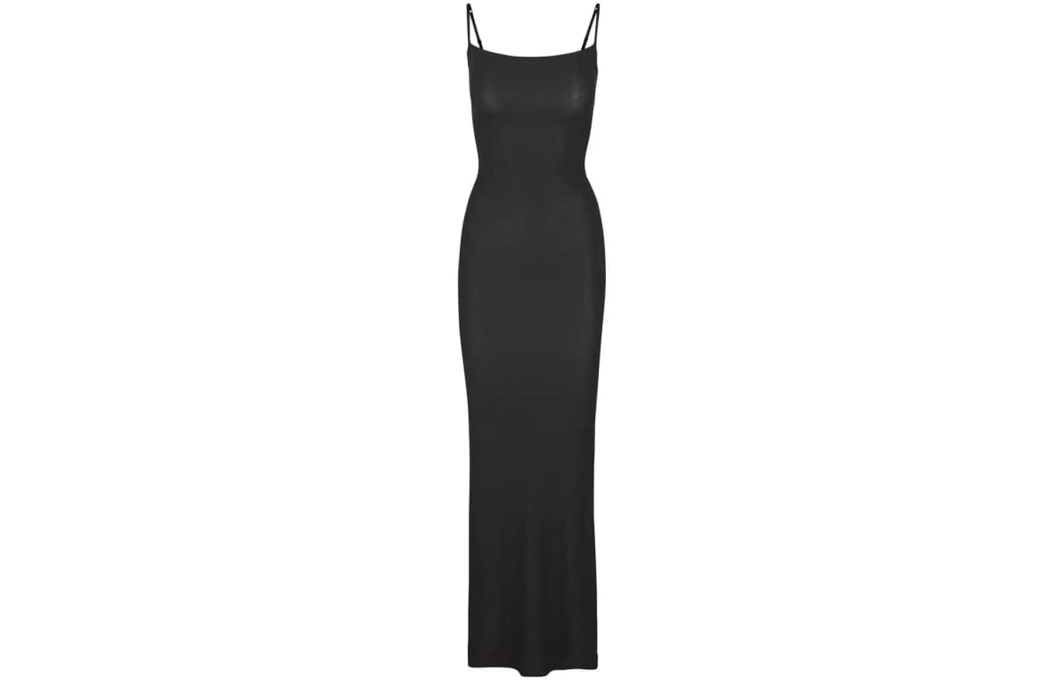 Skims Soft Lounge Long Slip Dress Onyx