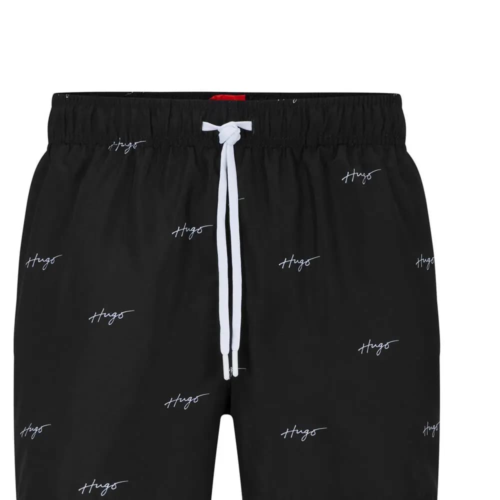 HUGO BOSS SS23 Hand-Painted Drawstring Tie Swim Trunks Men's Black 5