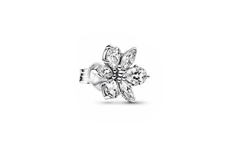 Pandora True Timeless Series Sparkling Snowflake 925 Silver Earrings Women's Silver 2