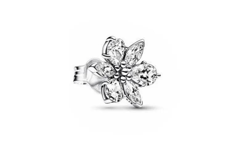 Pandora True Timeless Series Sparkling Snowflake 925 Silver Earrings Women's Silver 3