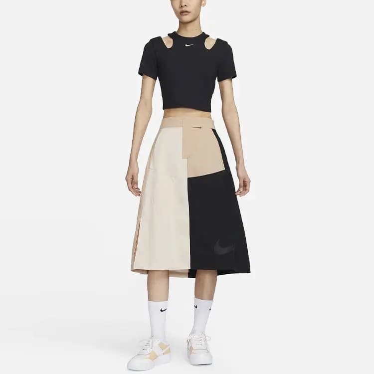 Nike Sportswear Essentials Crop Qadın Köynək Qara 3