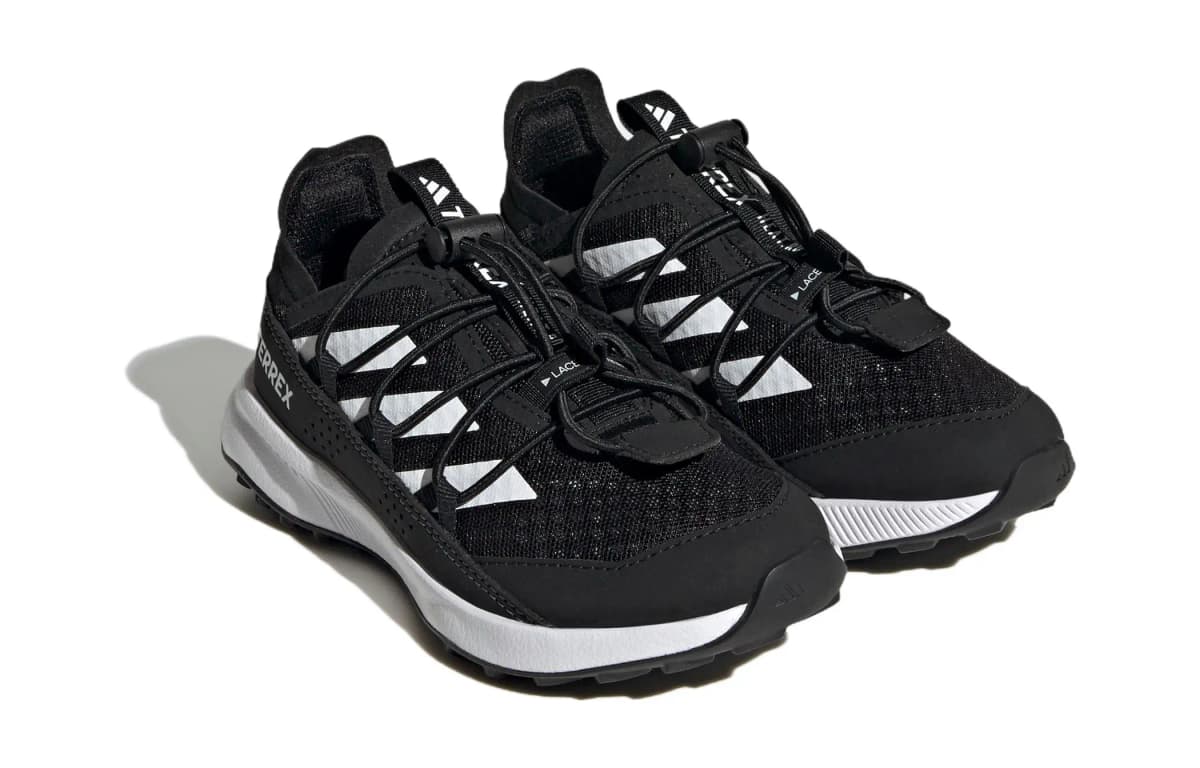 Adidas Terre Slip Resistant Cushioning Low Top Kids' Outdoor Shoes Black White Kids' 3