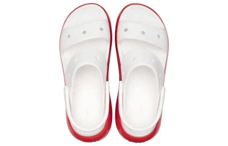Crocs Classic Mega Crush Qadın Səndəli Ağ/Qırmızı/Bənövşəyi 8