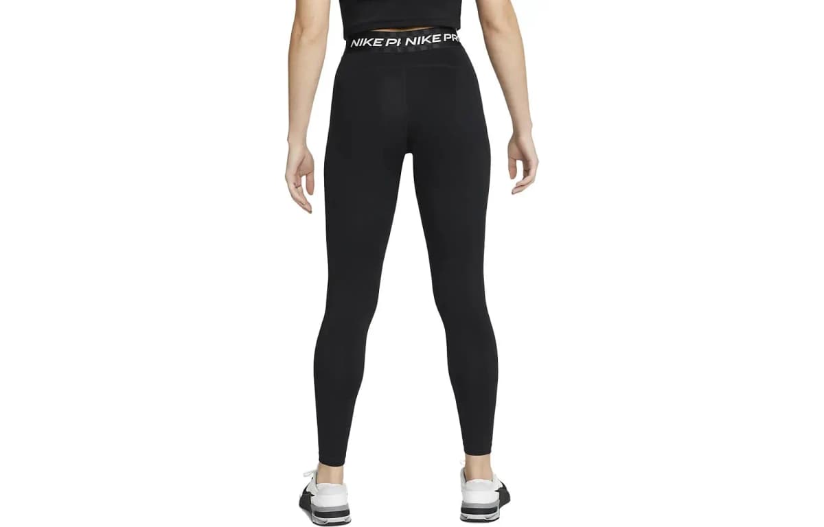 Nike Pro Logo Letter Print High-Waist Fitted Leggings Women's Black 2