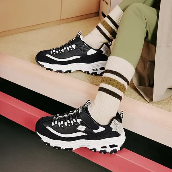 Skechers D'LITES Lifestyle Ayaqqabısı Qara/Qızılı 10