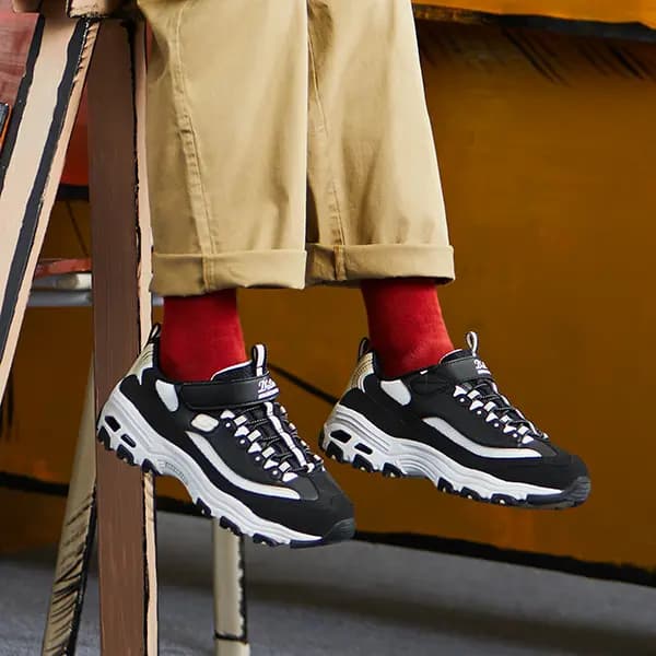 Skechers D'LITES Lifestyle Ayaqqabısı Qara/Qızılı 8
