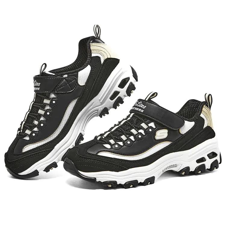 Skechers D'LITES Lifestyle Ayaqqabısı Qara/Qızılı 3