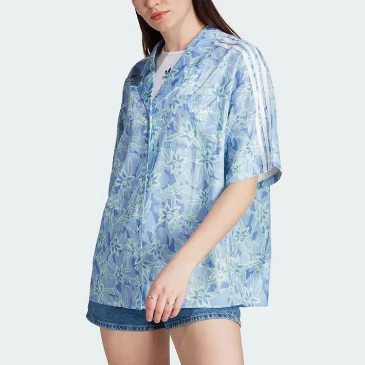 Adidas Originals Qadın Köynəyi Açıq Mavi 4