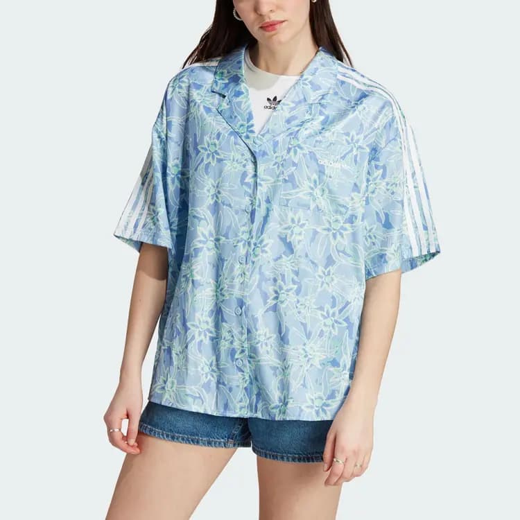 Adidas Originals Qadın Köynəyi Açıq Mavi 2