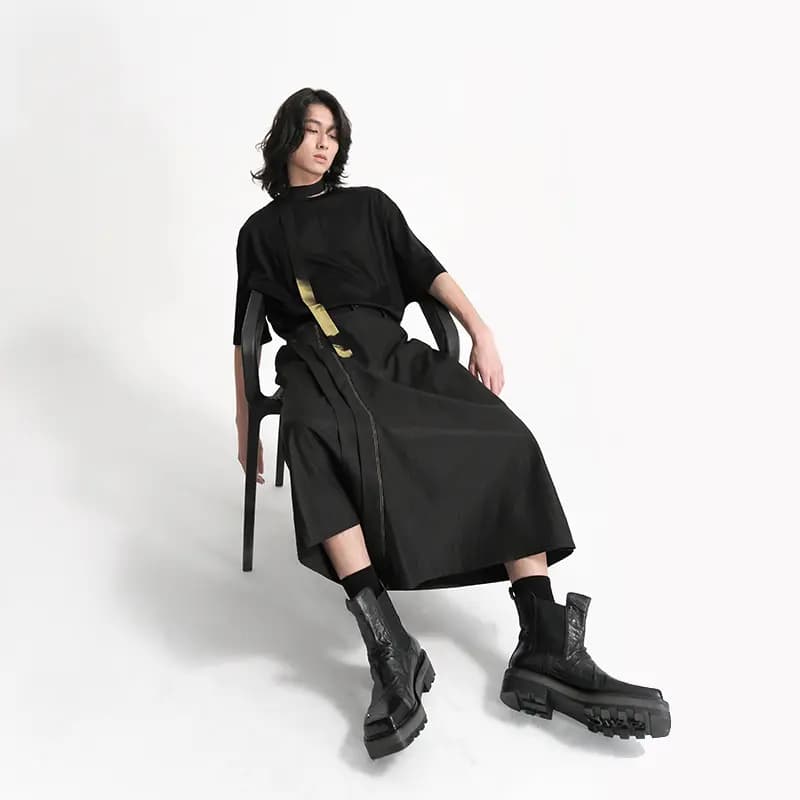 HUANXIANGZHE Short Chelsea Boots Unisex Black 10