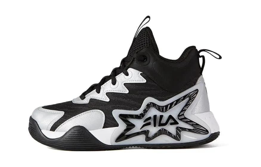 FILA KIDS Anti Kick Cushioning Low Top Children's Basketball Shoes Black Gray Teenagers