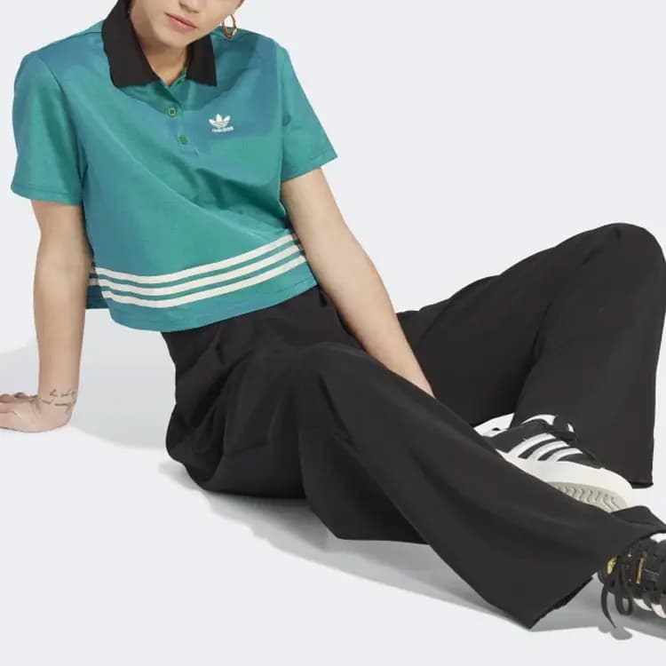 Adidas Originals Adicolor 70s Qadın Polo Köynəyi Yaşıl 4