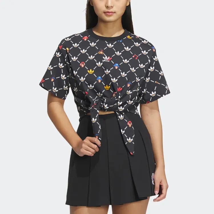 Adidas Originals MONKEY KINGDOM Qadın Crop Top Qara 2