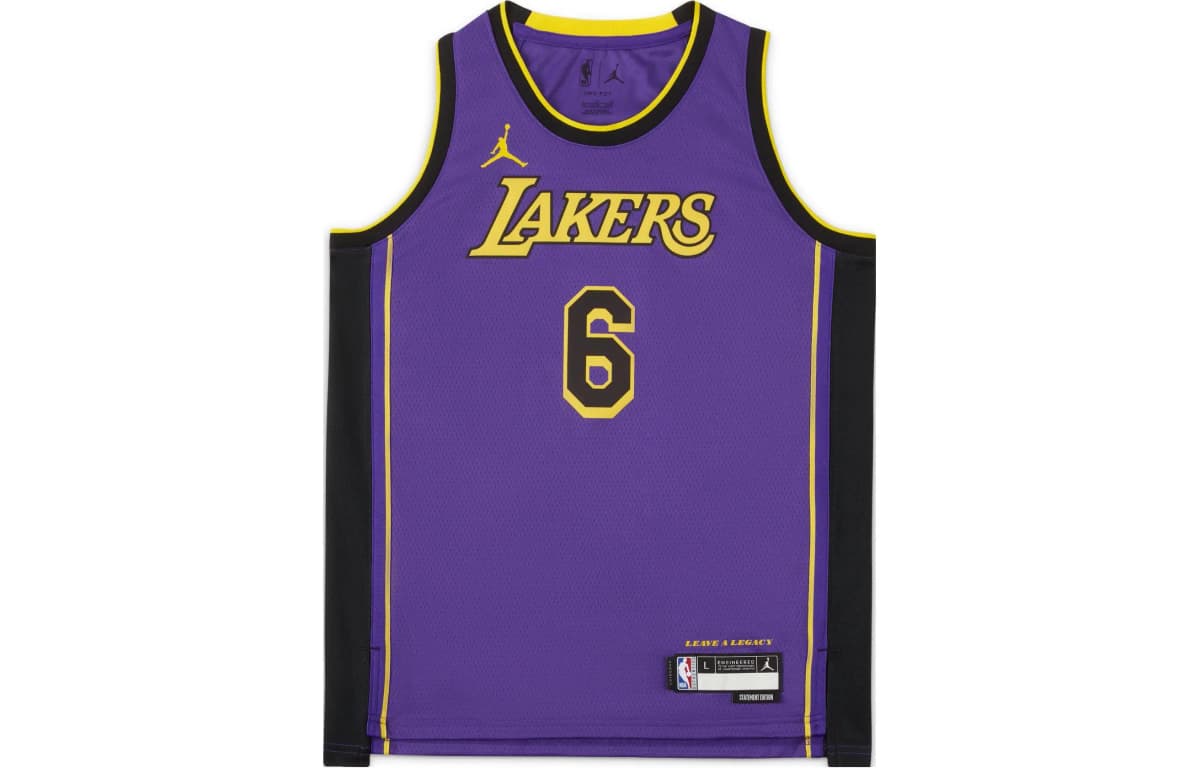 Jordan x NBA Collaboration Kids' Los Angeles Lakers Logo Print Basketball Jersey Boys' All-Purple