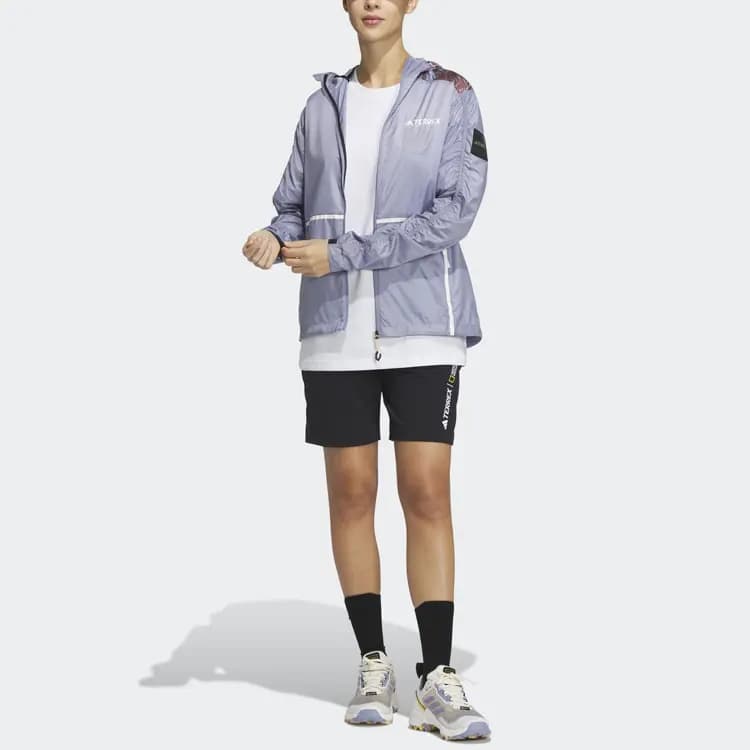 Adidas National Geographic Co-branded Section Sun Protection Clothing Women's Silver Gray Violet 5
