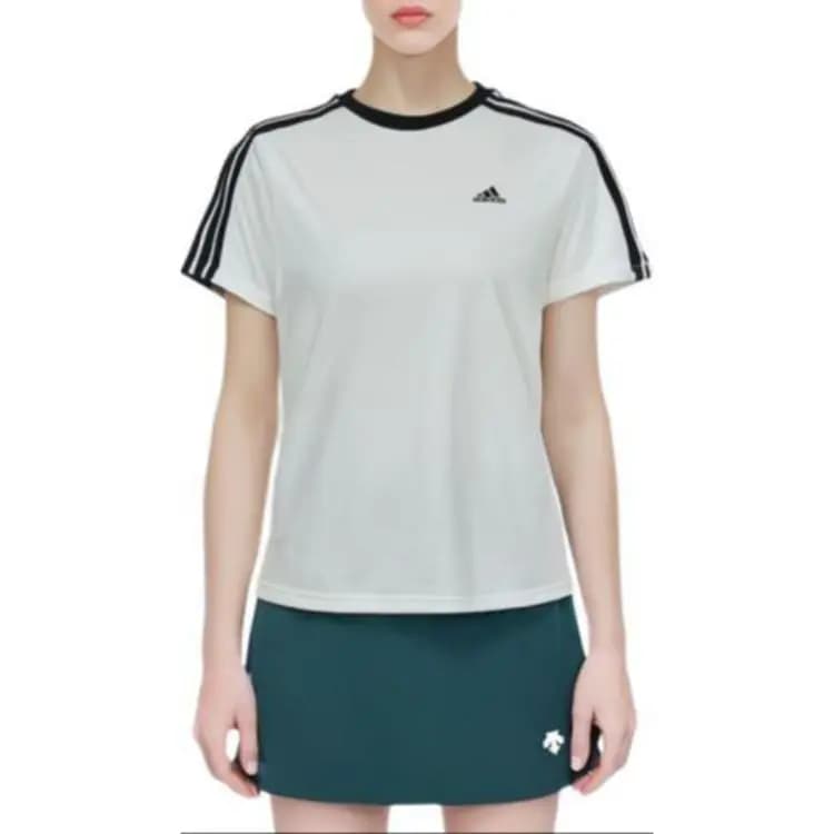 Adidas Essentials 3-Stripes Qadın T-Shirt Ağ 6