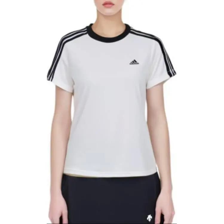 Adidas Essentials 3-Stripes Qadın T-Shirt Ağ 5