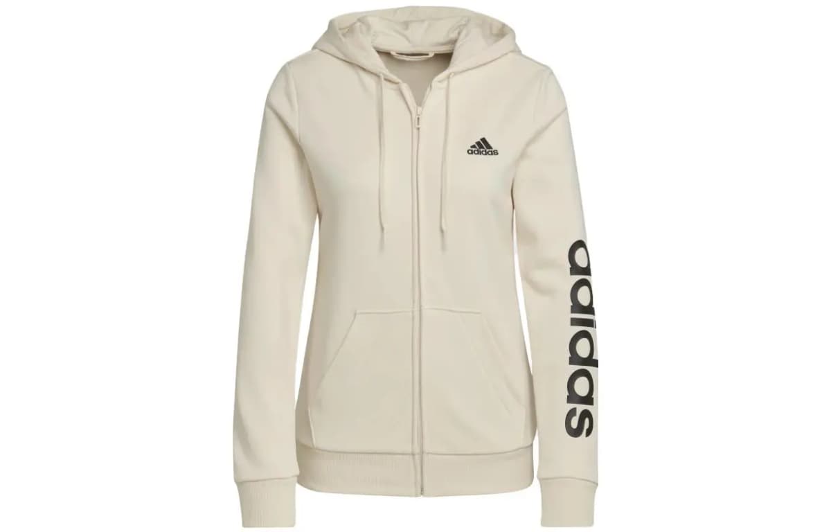 adidas Side Logo Zip-Up Qadın Hoodie Off-White