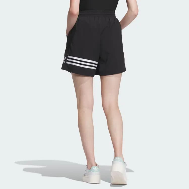 adidas Originals Trefoil ADC SHORT W Logo Panel Stripe Loose Sport Shorts Women's Black 3