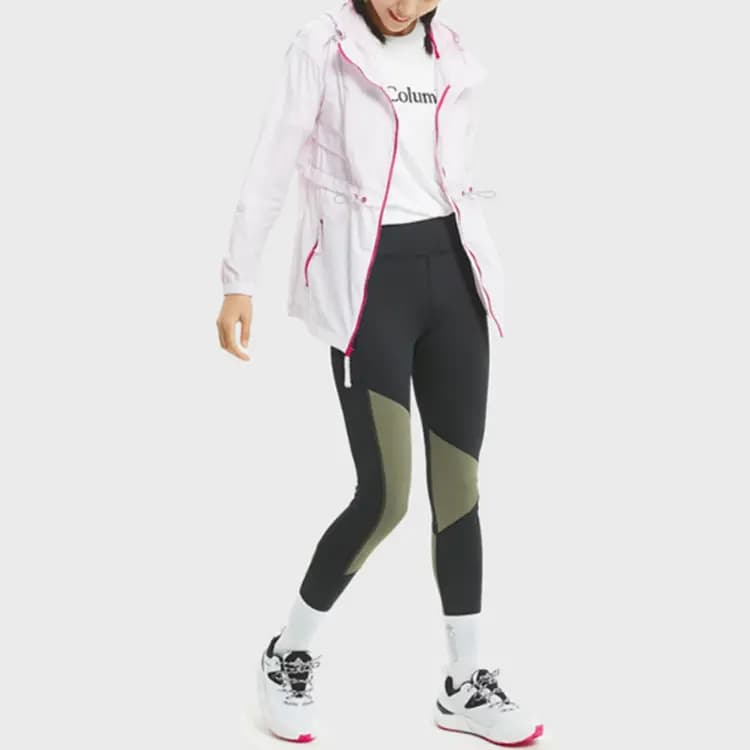 Columbia Color-Block Outdoor Long Sleeve Cinched Hooded Sun Protection Jacket Women's Purple 3