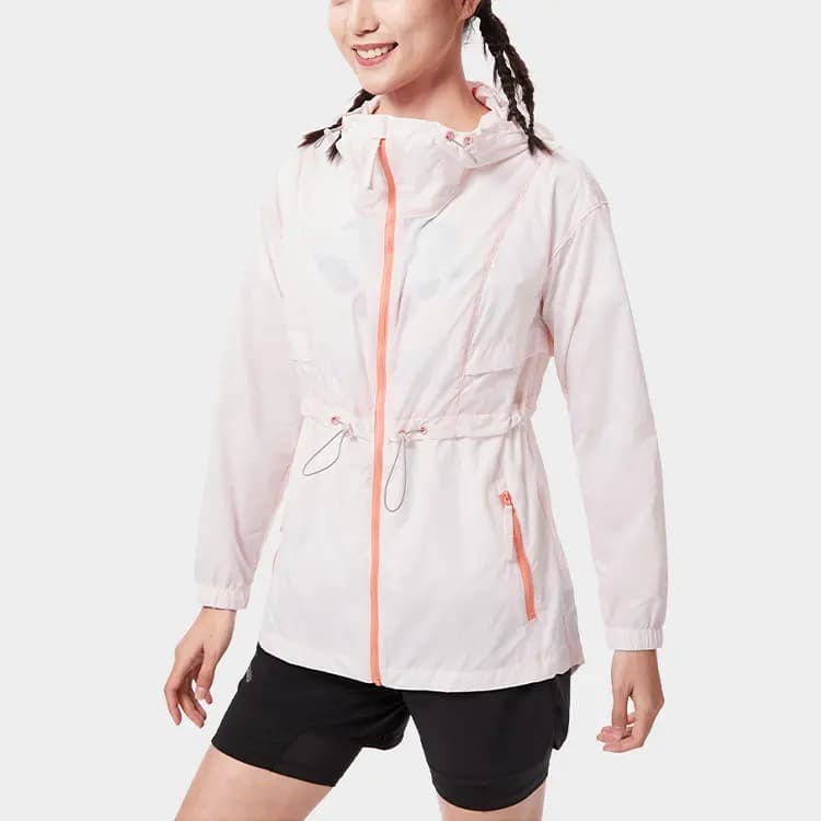 Columbia Color-Block Outdoor Cinched Hooded Long Sleeve Breathable Sun Protection Jacket Women's Pink 6
