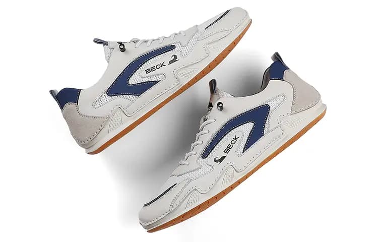 BECK Small White Shoes Abrasion-Resistant Low-Top Casual Shoes Men's White Blue 2023 8