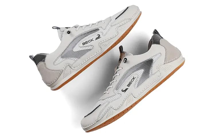 BECK Small White Shoes Abrasion-Resistant Low-Top Casual Shoes Men's White Blue 2023 4