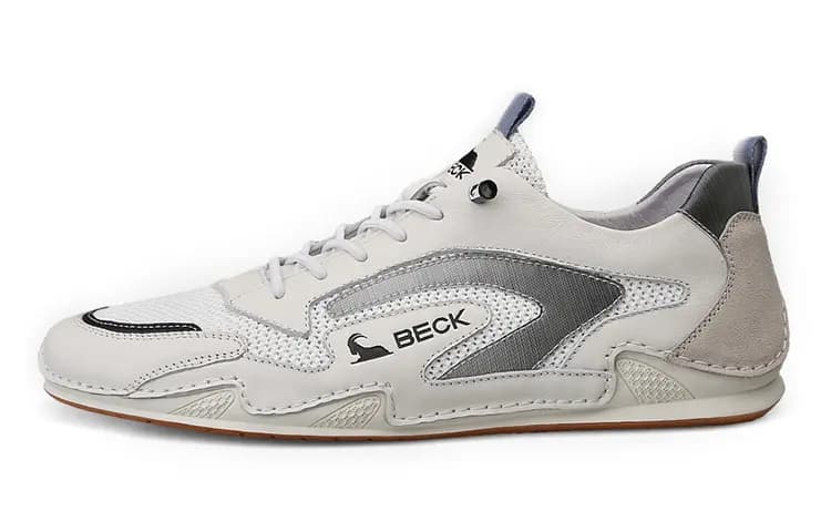 BECK Small White Shoes Abrasion-Resistant Low-Top Casual Shoes Men's White Blue 2023