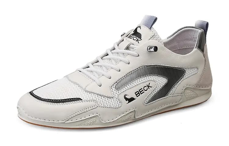 BECK Small White Shoes Abrasion-Resistant Low-Top Casual Shoes Men's White Blue 2023 2