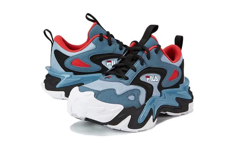 FILA KIDS Slip-Resistant Cushioning Low-Top Kids' Outdoor Shoes Blue White Teenagers 4