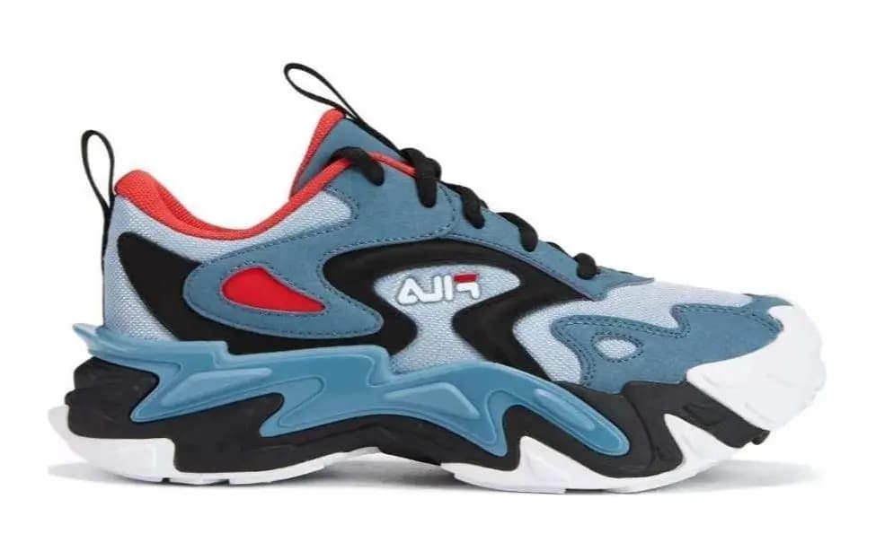 FILA KIDS Slip-Resistant Cushioning Low-Top Kids' Outdoor Shoes Blue White Teenagers 2