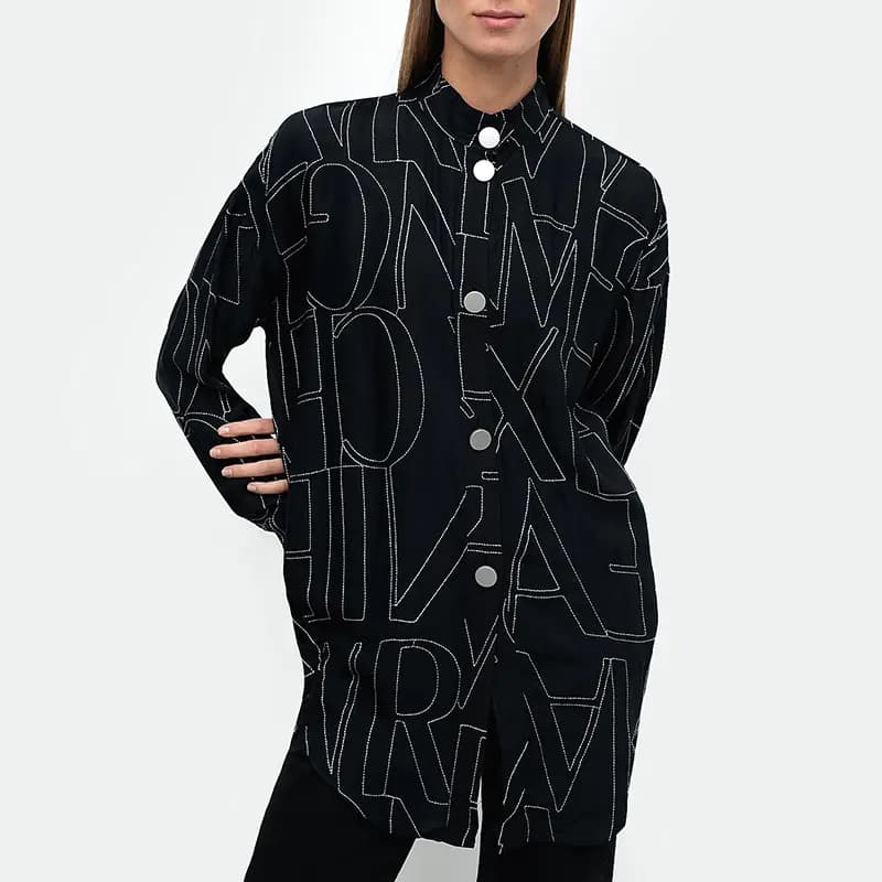 ARMANI EXCHANGE SS23 Qadın Köynəyi Qara 3