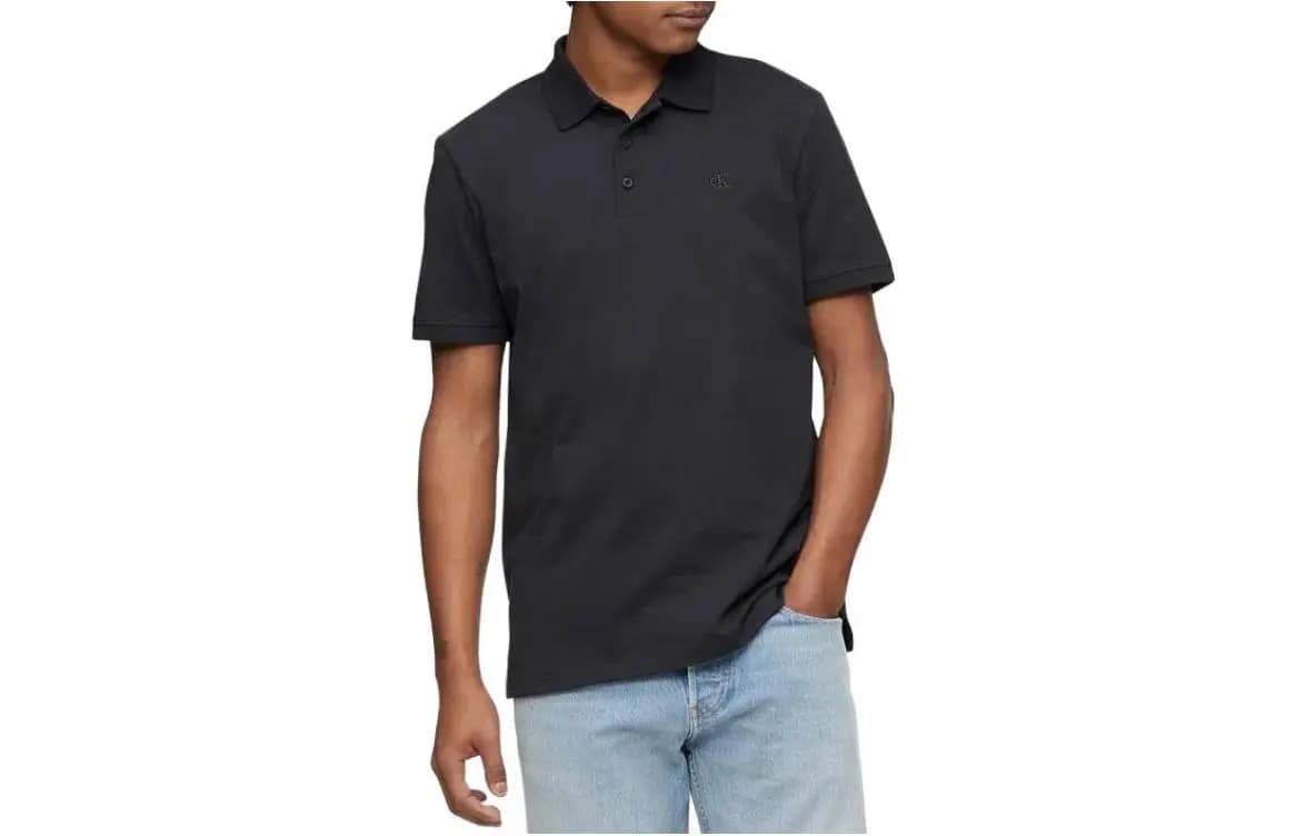 CALVIN KLEIN SS23 Kişi Polo Köynəyi Qara
