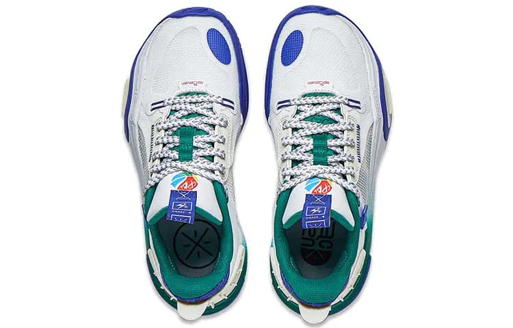 LINING YOUNG City 11 Cushioning Low Top Children's Basketball Shoes White Blue Teenagers 3